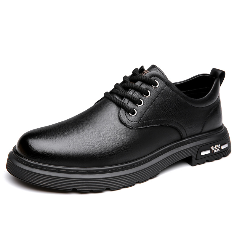 Leather British Thick-Soled Casual Derby Shoes Men's Formal Wedding Work Low-Top Martin Boots Wholesale_voghion.com