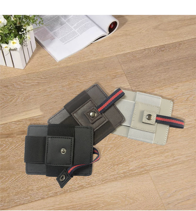 Korean Work Permit Card Holder Mini Buckle Leather Thin Card Holder Wholesale display picture 2