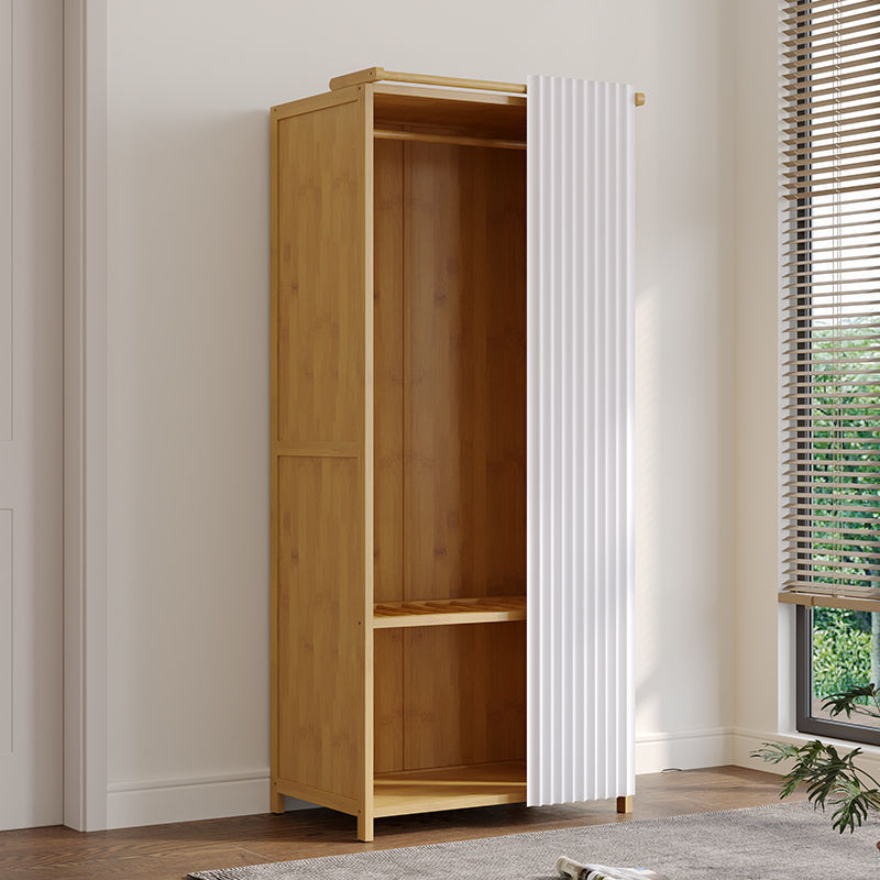 Multifunctional Wardrobe with Curtains for Rental Housing Dust-Proof Simple Economical Wardrobe Large Capacity Household Clothes Rack Direct Sale