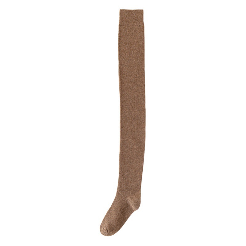 Super-long slightly pressed knee socks for children in autumn and winter to thigh root plus stockings base cotton socks to keep warm without dropping socks