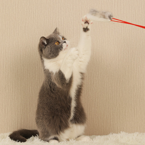 Amy Rabbit Feather Cat Funny Stick Cute Plush Cat Funny Stick Wholesale Bite-resistant Self-Happiness Cat Toy Pet Supplies