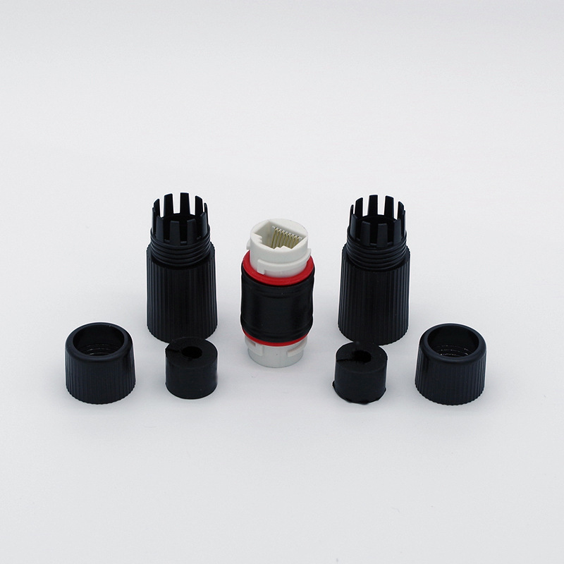 Rj45 8P8C Waterproof Network Straight-Through Connector, Waterproof Cat6 Straight-Through to Cat5E, Gigabit Network Cable Extension Waterproof Straight-Through