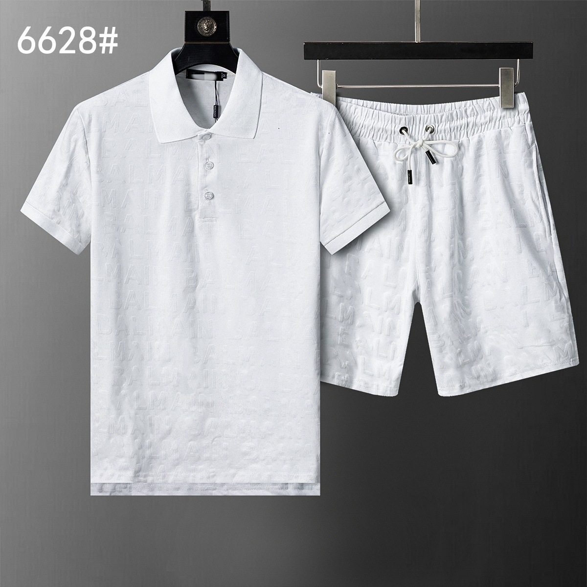 Cross-border versión correcta polo manga corta set de collar de verano clásico toalla de hombre bordado casual Europa y América explosión