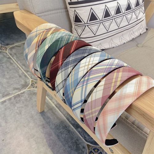 Korean jk girl plaid hair hoop for women to go out with hair clip summer temperament internet celebrity jewelry hair accessories hair clip wholesale