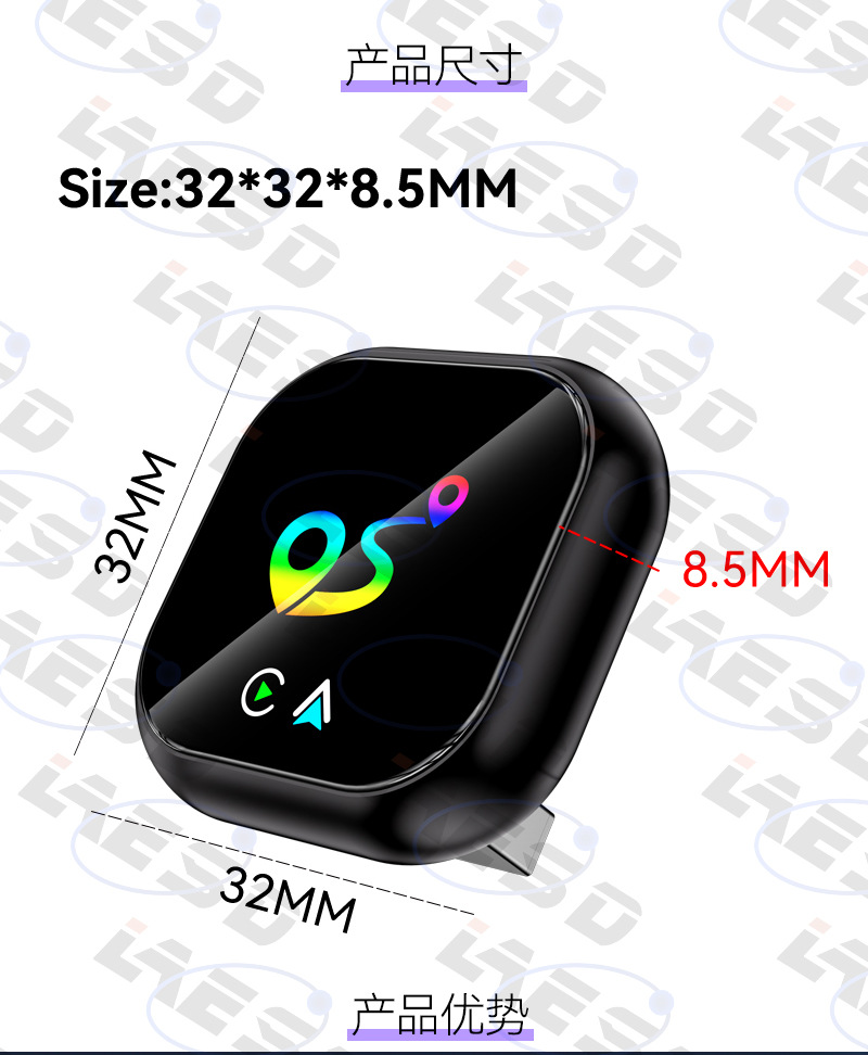 Cross-border wired to wireless carplay box Android Auto vehicle interconnection smart positioning carplay box