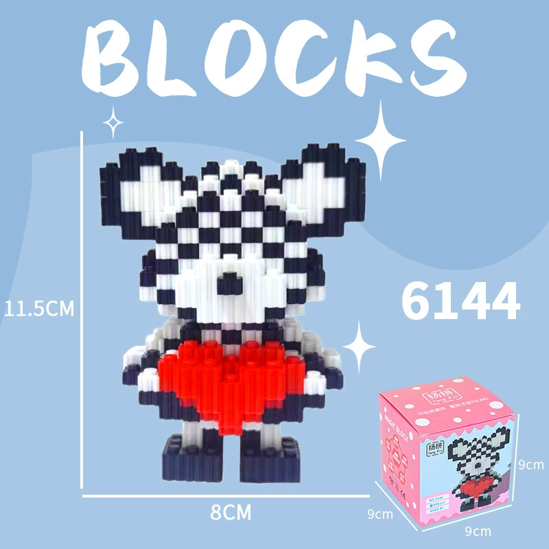 Cartoon Building Block Toy Set, Mini Constructor Doll, 9×9×9 cm, Assorted Character Designs