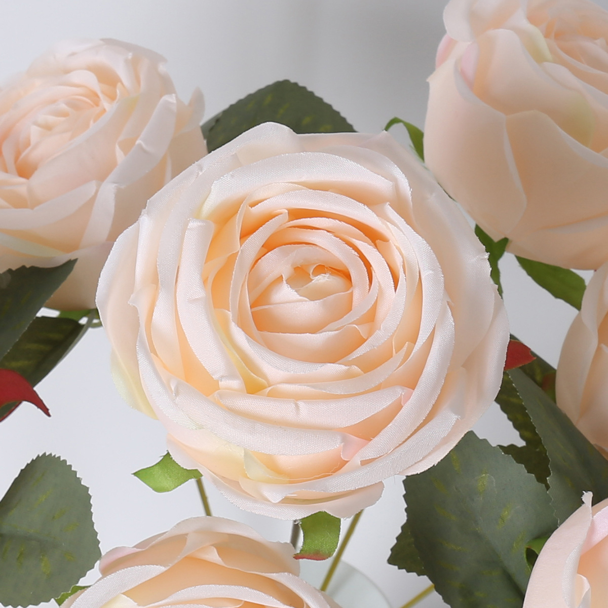 Simulación de 7 flores falsas de rosa princesa escritorio sala de estar DIY decoración de la habitación de bodas de mano accesorios de fotografía de flores