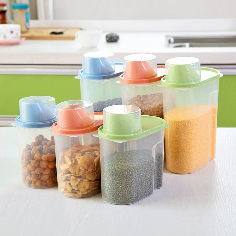 Контейнер для хранения круп с крышкой, прозрачный герметичный контейнер для хранения продуктов, кухонная банка для хранения круп, трансграничная банка для хранения продуктов
