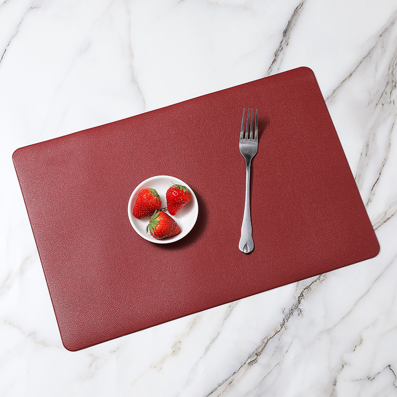 Simple PVC de cuero placemat Hotel Cafe hogar estera de mesa fácil de limpiar de doble capa estera de aislamiento decorativo estera de mesa de registro image 17
