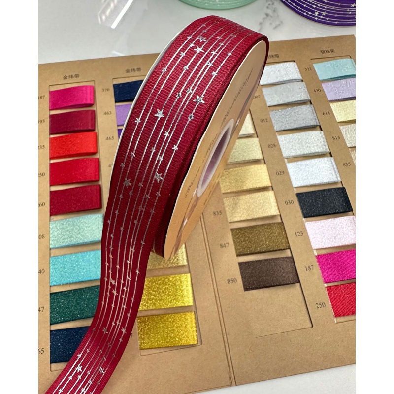 Explosiones transfronterizas estrellas de fijación en caliente galvanizado DIY arco de regalo de fiestas decoración cinta accesorios de ropa