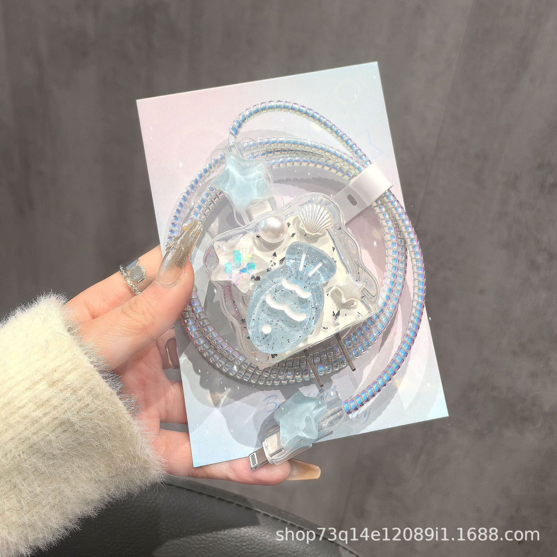 Funda protectora para cable de datos Apple 15 16 20W, funda protectora para cargador de carga rápida antirrotura, resina epoxi.