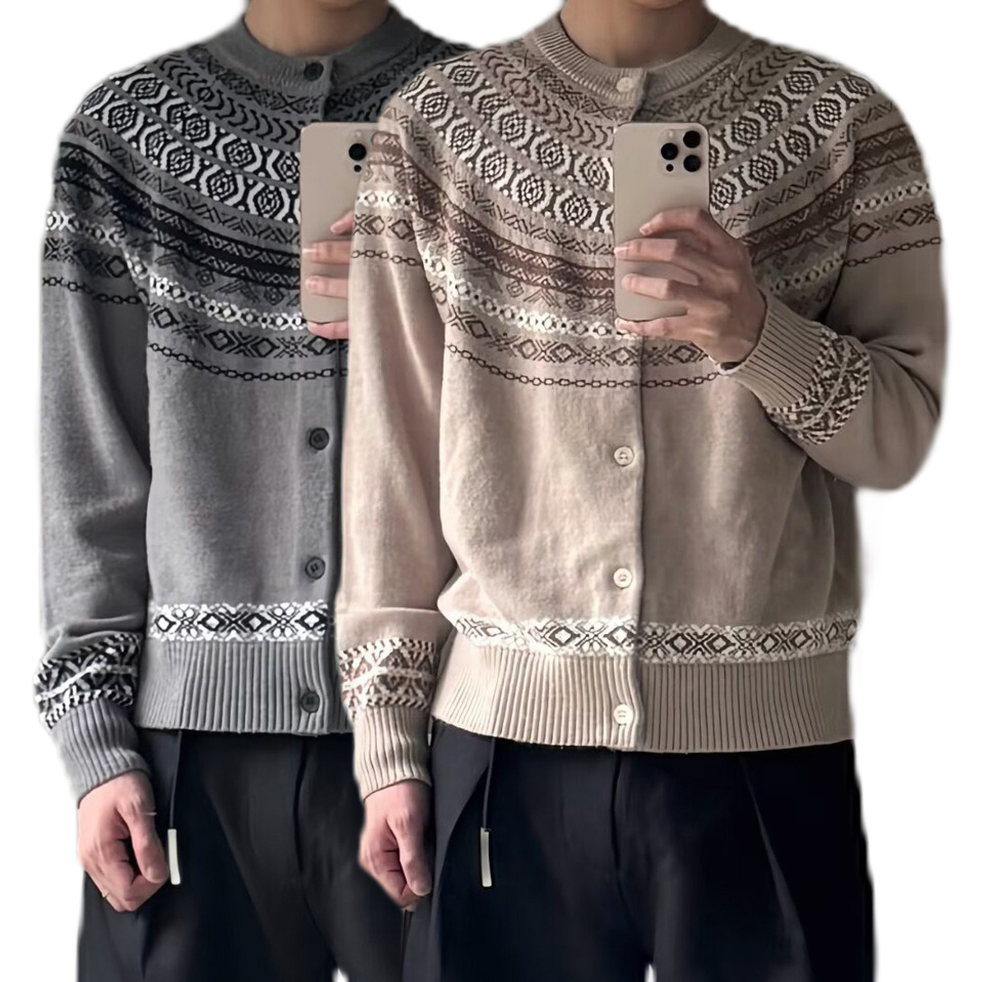 Explosiones transfronterizas de tamaño europeo de tamaño grande Fair Island Jacquard jersey jersey suéter chaqueta de Navidad hombre fábrica de moda al por mayor