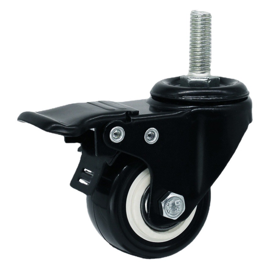 Oro negro diamante Caster luz PVC poliuretano doble rodamiento 1,5 pulgadas 2 pulgadas 2,5 pulgadas direccional rueda Universal rueda de los muebles