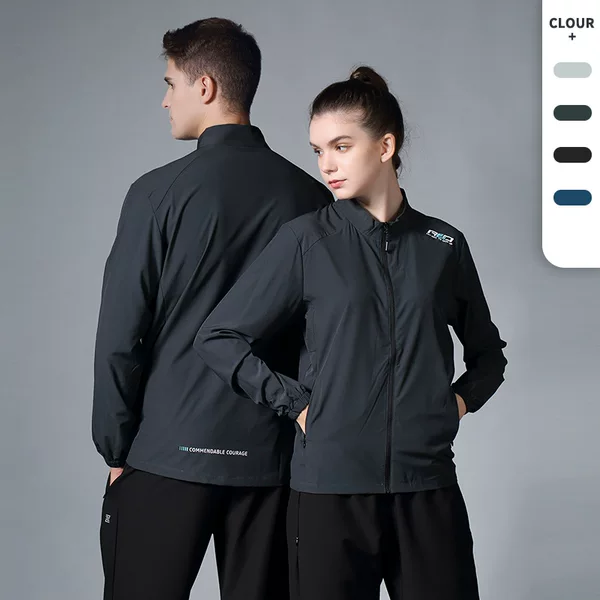 Men's Trendy Outdoor Summer New Sports Training Jacket, Group Purchase, Stand Collar, Couple's Casual Running Thin Quick-Dry Long-Sleeve Jacket
