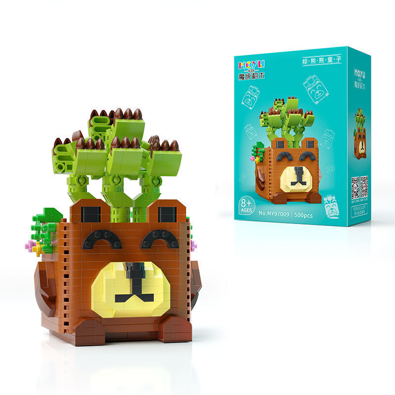 Moyu micro partículas 9700-97010 dibujos animados olla serie juguetes casual montaje bloques de construcción adornos de regalo