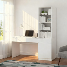 实木芯书桌收纳柜一体桌客厅卧室带抽屉学习简易工作台台式电脑桌
