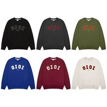 韩国正品oioi卫衣圆领女字母刺绣宽松纯棉长袖上衣男女秋冬情侣款