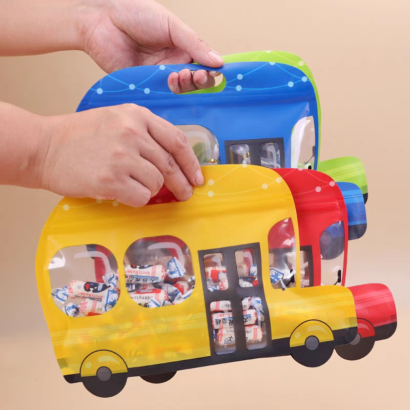 小汽车食品糖果巧克力曲奇饼干棒棒糖零食包装袋礼品袋子按压封口