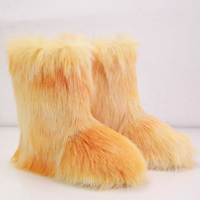 Fabricantes al por mayor 2025 primavera nuevo estilo tie-dye how botas de nieve otoño e invierno botas de piel al aire libre para mujer
