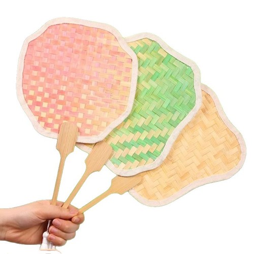 Bamboo-woven fan DIY round fan set intangible cultural heritage materials handmade tools children's Chinese parent-child activity props Use a fan