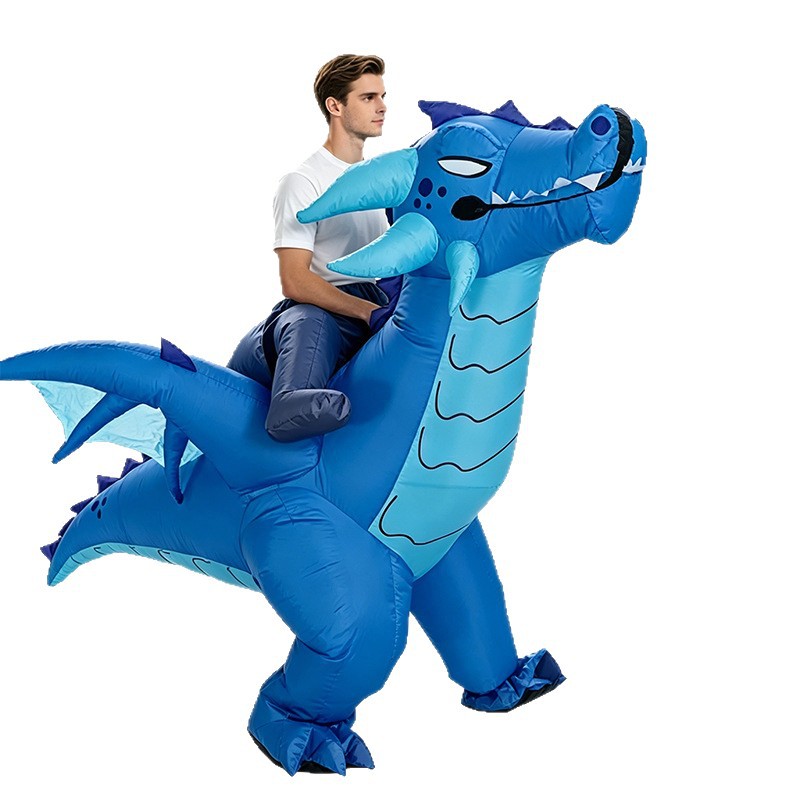 Halloween montar dinosaurios trajes inflables extraños cos trajes fiesta anual adultos niños tiranosaurio trajes inflables