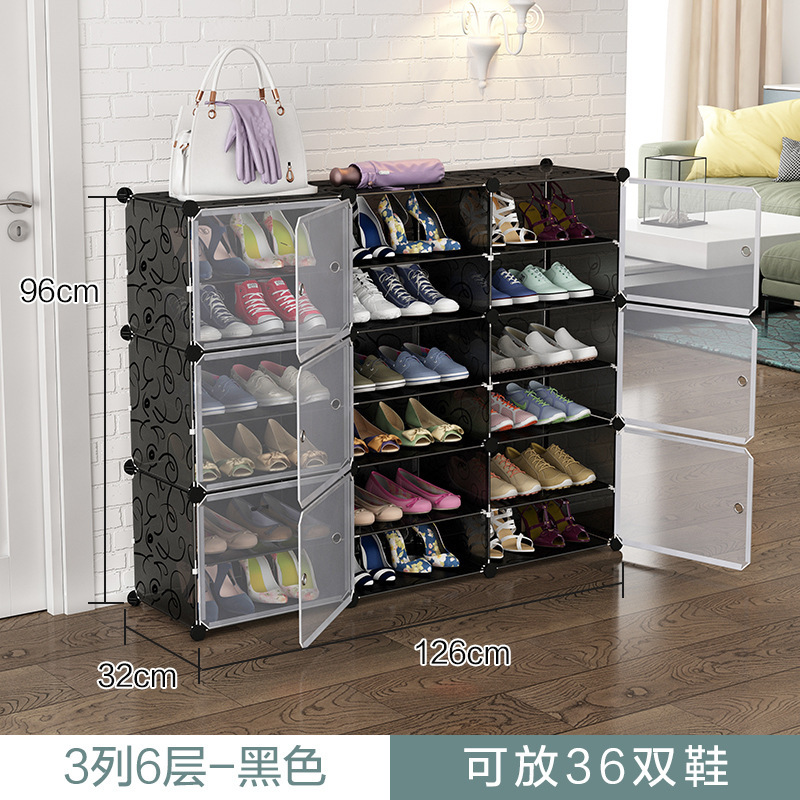 Estante de zapatos simple puerta doméstica multicapa de almacenamiento a prueba de polvo interior nuevo tipo 2026 alquiler transparente gabinete de zapatos de plástico
