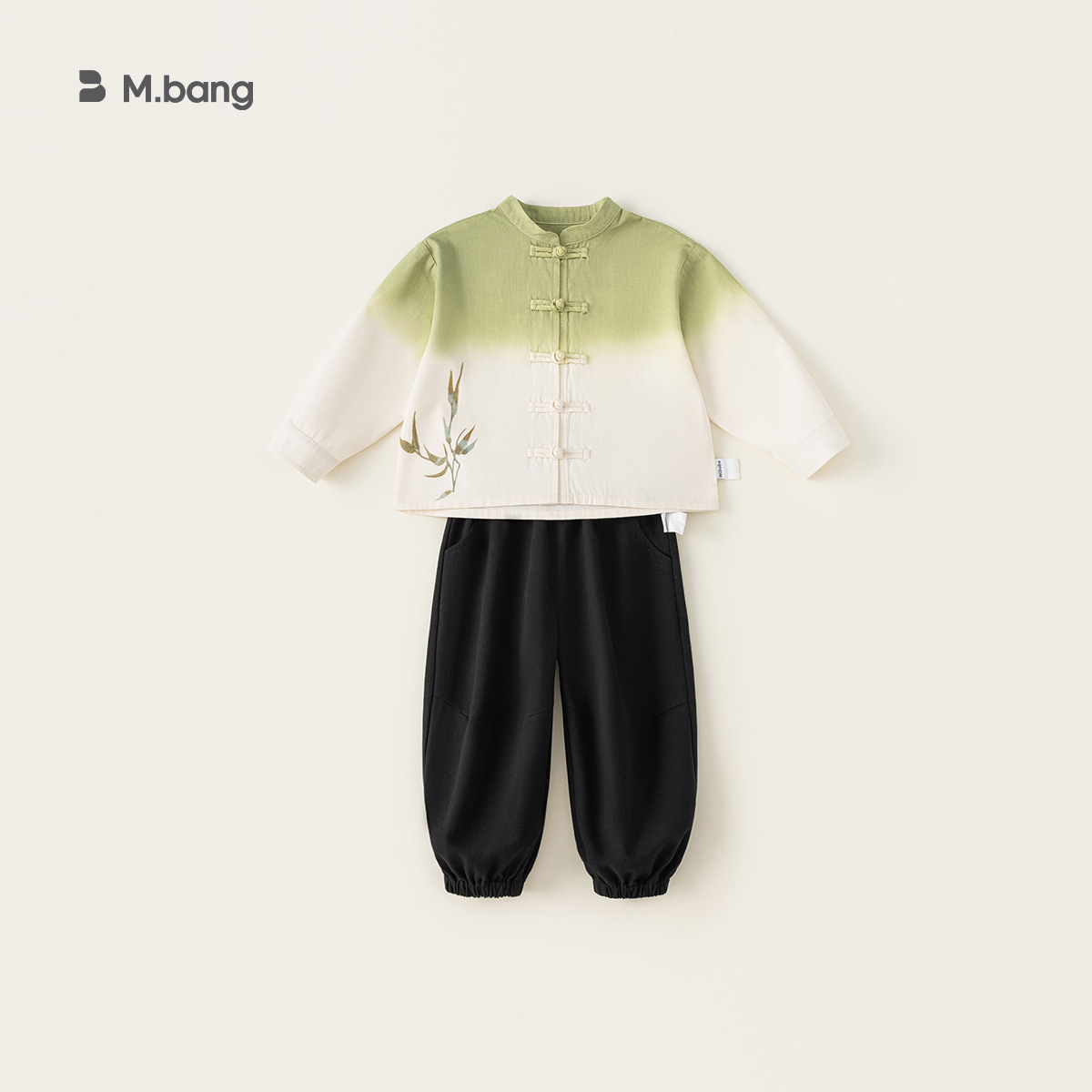 Yoobao ropa infantil para niños de otoño estilo nacional conjunto 2026 nueva camisa gradiente de hebilla de disco de color sólido pantalones de dos piezas image 7