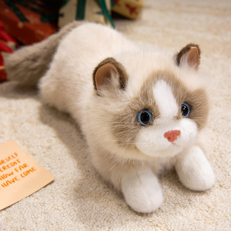 模擬ラグドール猫人形猫人形ぬいぐるみかわいいペット子猫布人形女の子ギフト|undefined