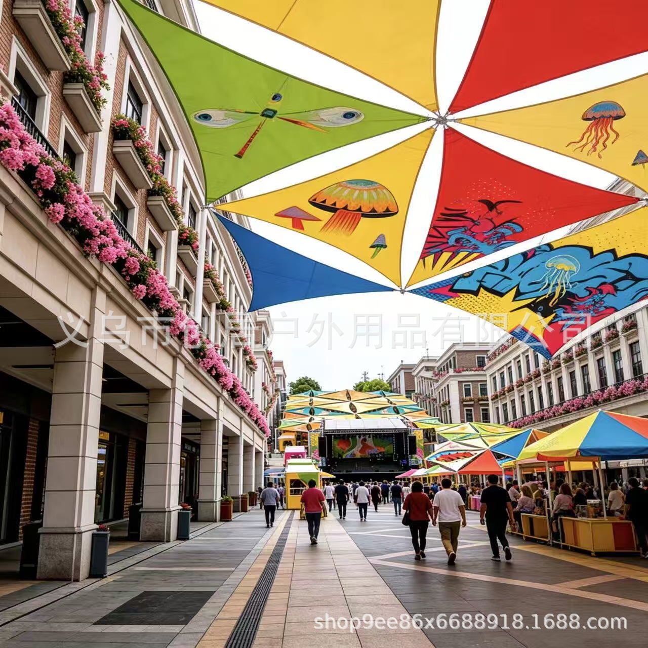 Triangular Sunshade Sail for Landscaping, Four-Corner Commercial Street, Swimming Pool Area, Decorative Canopy, Canvas Sunshade, Landscape Canopy