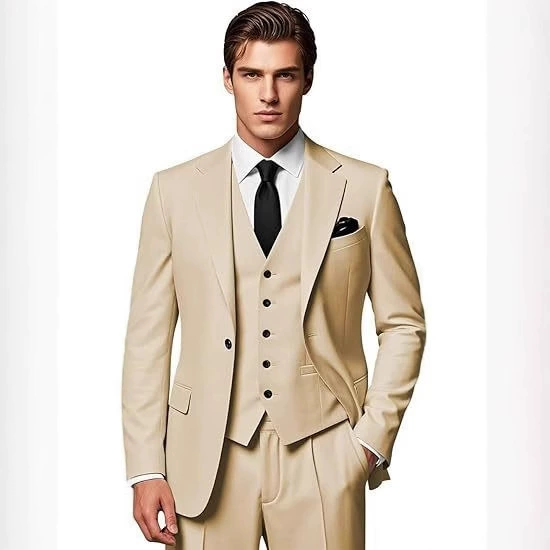 Набор, классический костюм, европейский стиль, набор из 3 предметов, slim fit