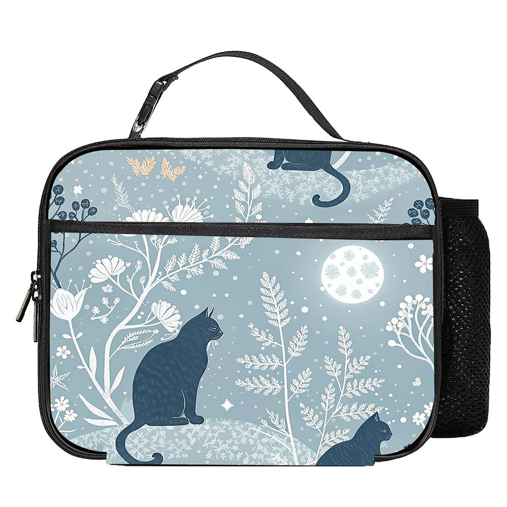 Factory Supply Cat Pattern Series Lunch Bag Set Children's Large Capacity Insulated Bag Portable Student Lunch Box Bag