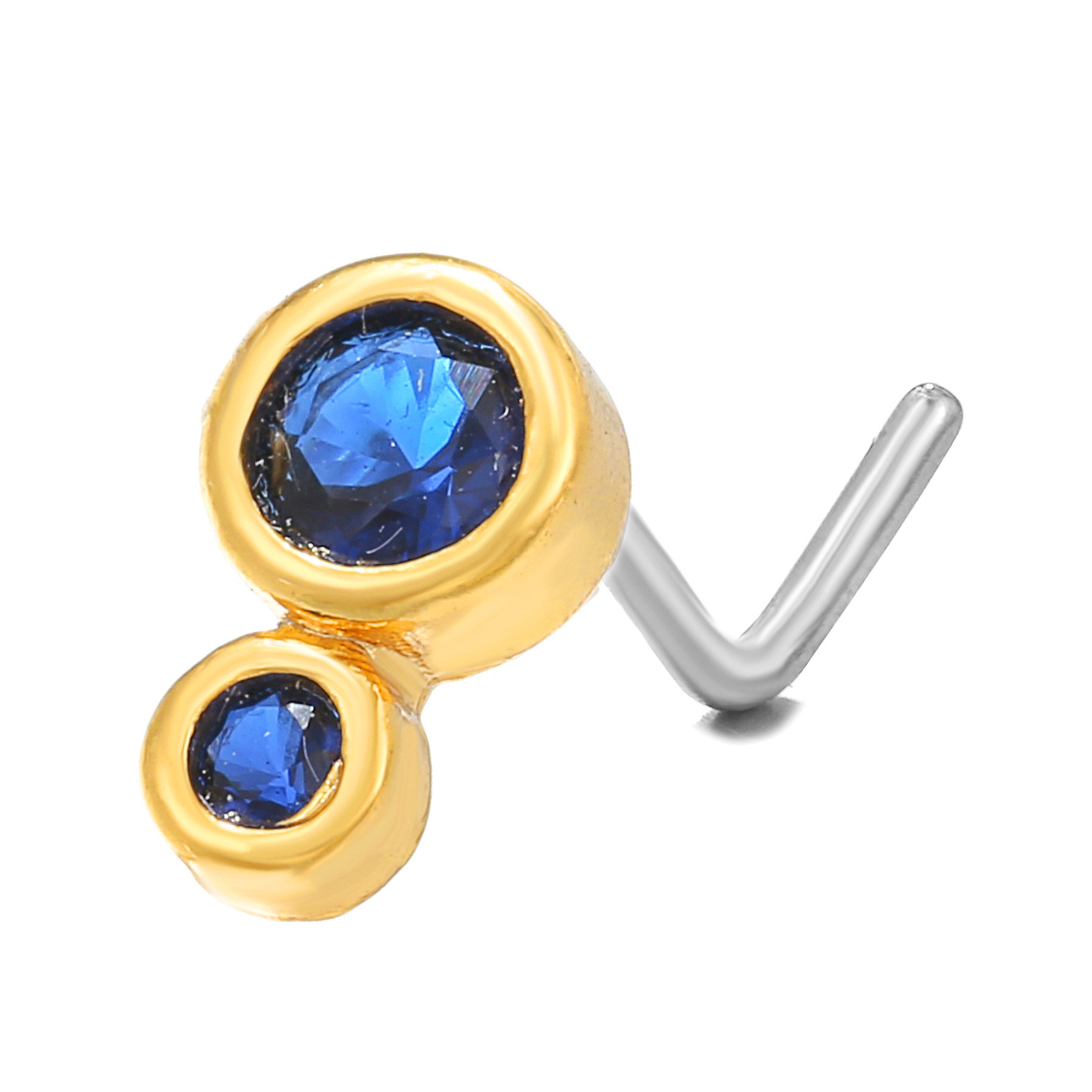 Geometric Zircon Nose Stud In Copper Colour Micro Inlaid Design_voghion.com