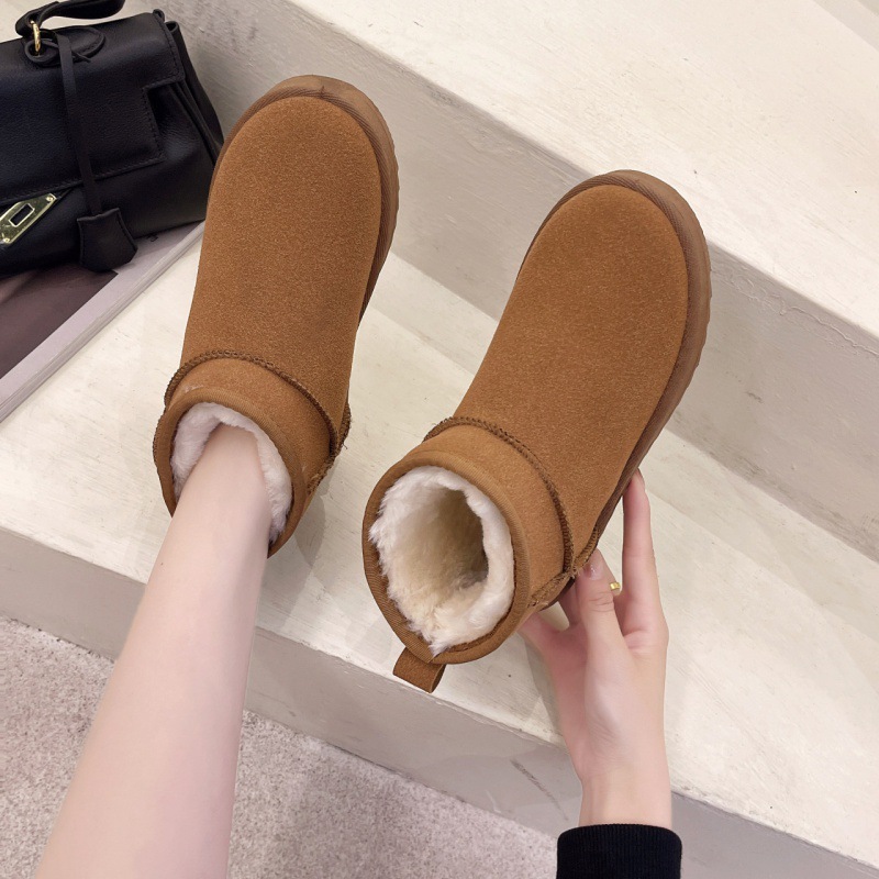 Invierno nuevos zapatos de nieve más el tamaño de comercio exterior plana corta noreste zapatos de algodón hombres forrado de lana gruesa botas de nieve caliente de las mujeres