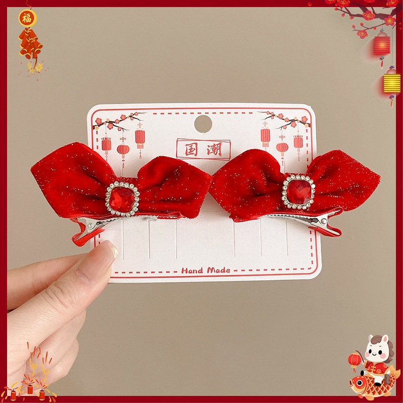 Horquilla Infantil con Borlas Chinas Hecha a Mano para Año Nuevo y Hanfu