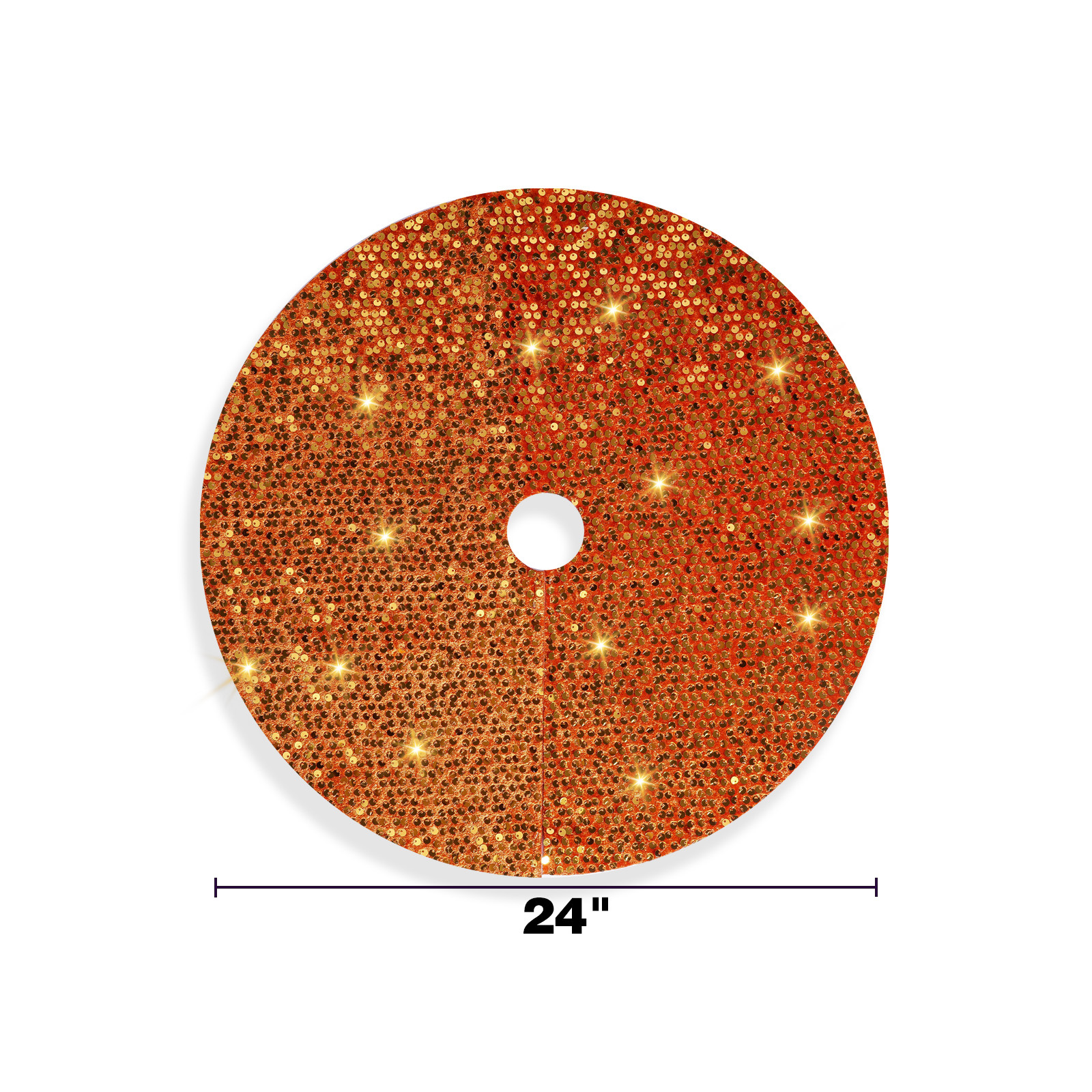 Navidad transfronteriza de alta calidad brillante falda de árbol delantal naranja creativo accesorios de árbol de Navidad decoración navideña