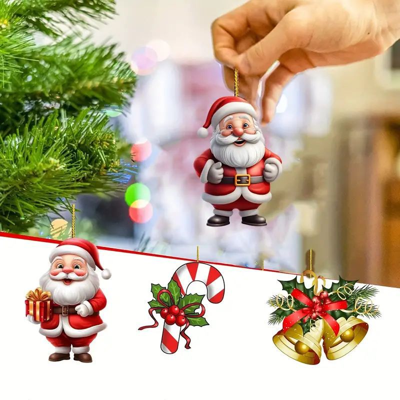 Transfronterizos nuevos dibujos animados de Navidad Santa colgante decoración de colgante de Navidad decoración de automóviles image 1