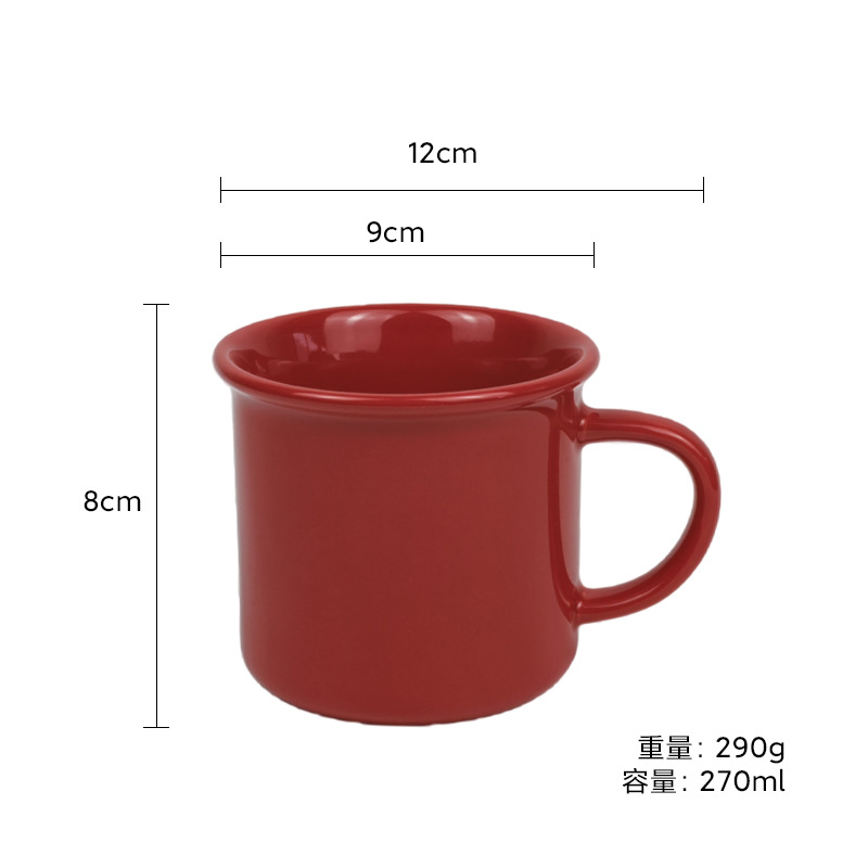 Taza de Cerámica Tipo Esmaltado Retro de Cerámica Resistente a Altas Temperaturas para Cafetería