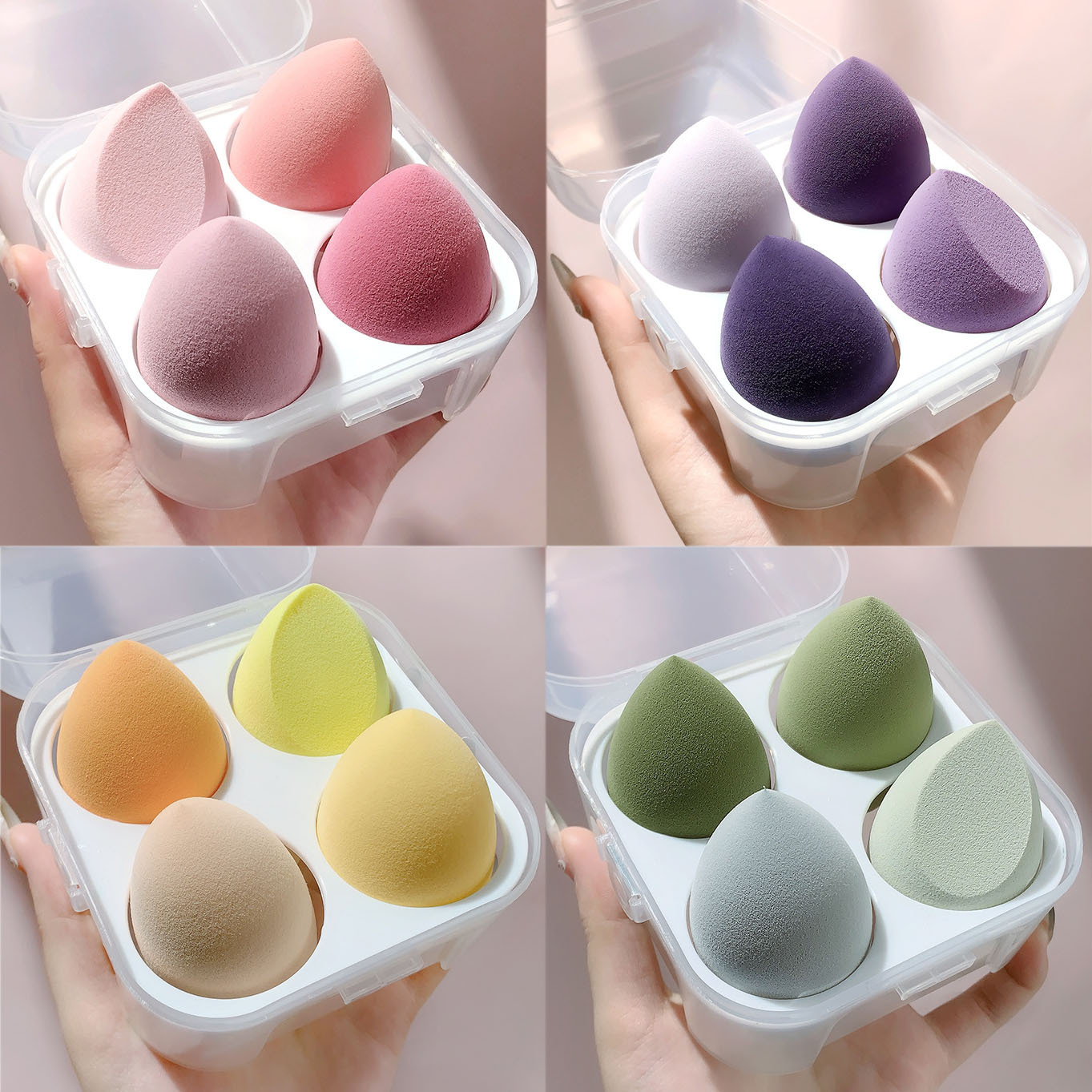 Simple Style Solid Color Hydrophilic Polyurethane Beauty Egg Box 1 Piece display picture 1