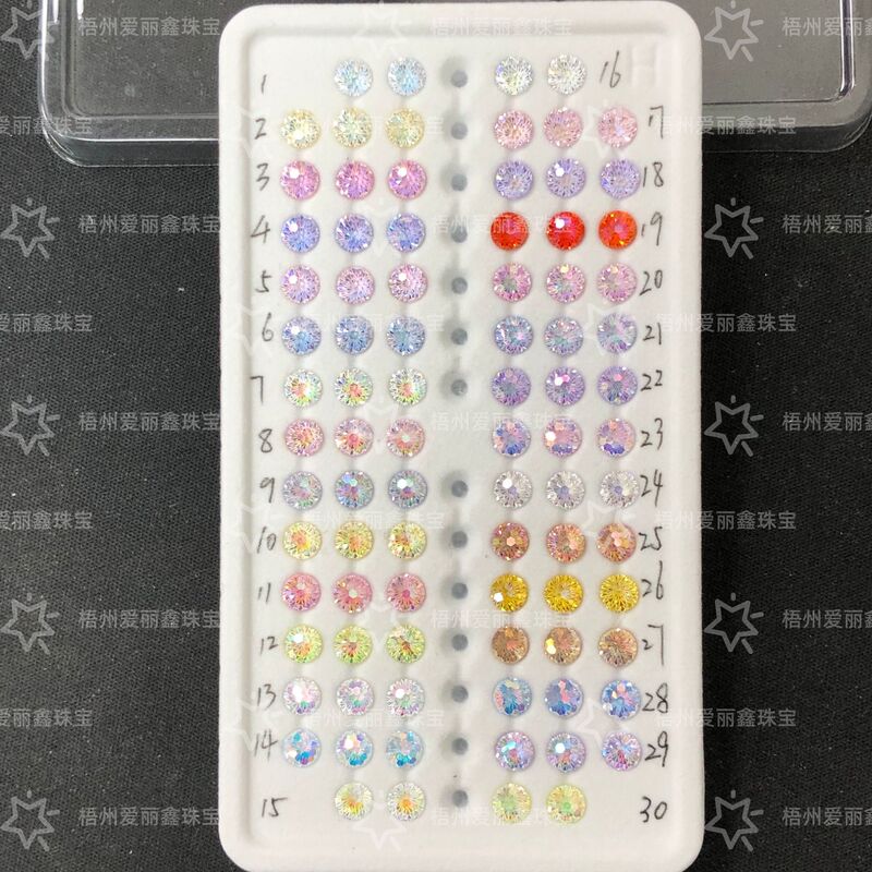 5mm Fireworks Cut/Skyfire Cut Coated Zircon 5A High Carbon Popular Jewelry Main Stone (Loose Stone)