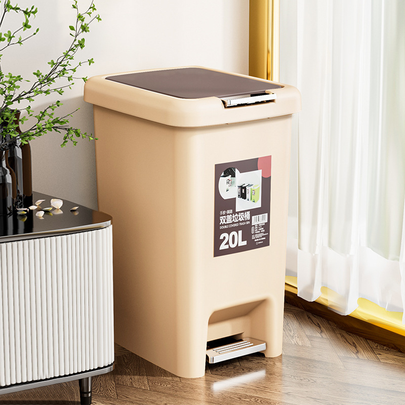 Trash can household kitchen living room toilet toilet hand pedal large capacity trash can light luxury paper basket