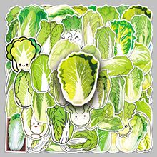 50张白菜贴纸绿色蔬菜创意防水卡通笔记本电脑手机壳冰箱贴纸装饰