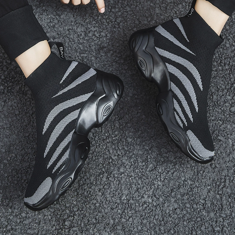 Трансграничные новые модные парные Повседневные высокие летающие тканые носки в Корейском стиле, Весенняя Спортивная Однослойная обувь больших размеров