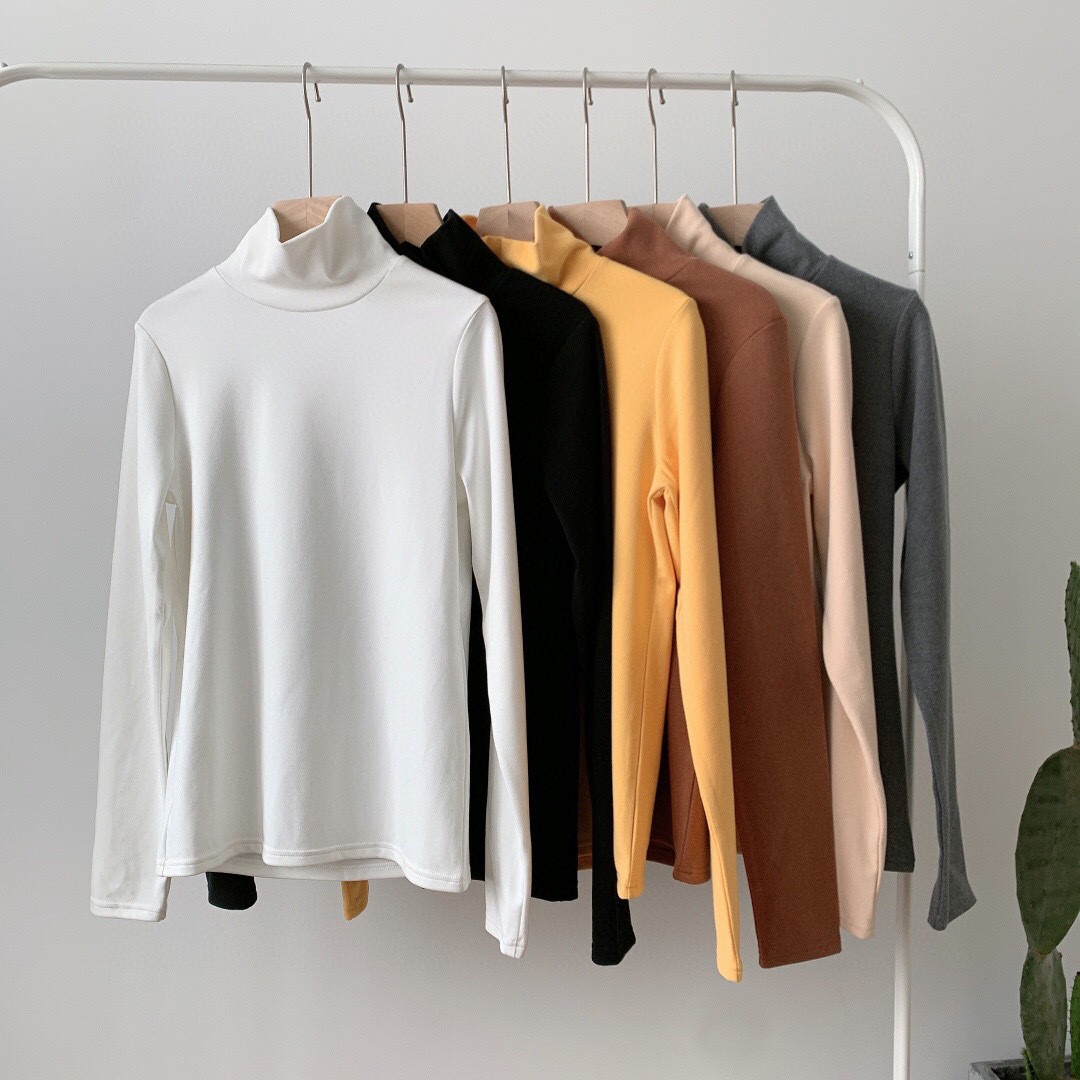 专柜定单版 高品质 双面德绒半高领加绒加厚打底衫女秋季保暖内衣