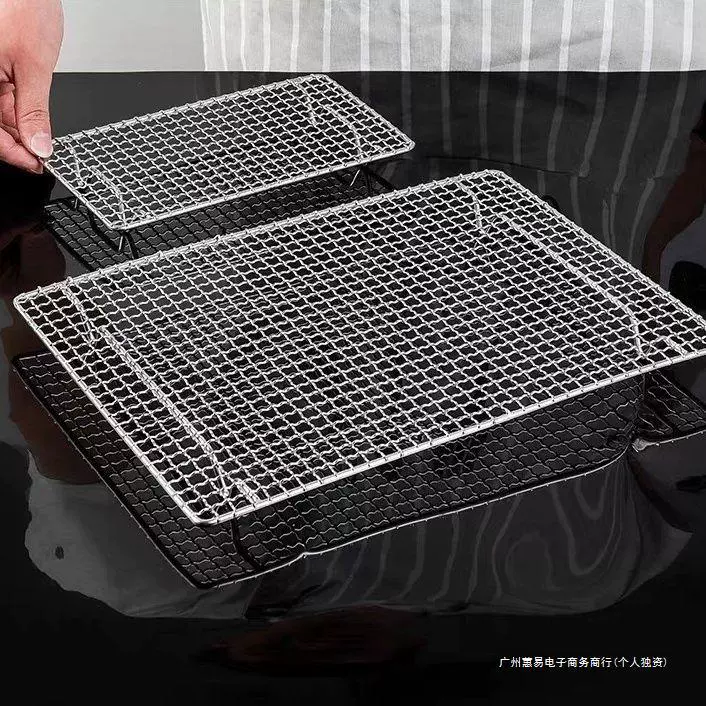 Сетка для барбекю из нержавеющей стали 304, прямоугольная с подставкой для слива, сетка для выпечки, сушильная сетка, уличная стойка для барбекю