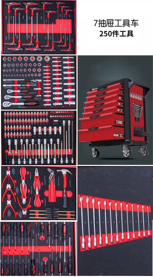 En stock reparación de automóviles y protección automática portátil multi-funcional Almacenamiento de herramientas pesadas Carro de coche gabinete de almacenamiento con herramientas