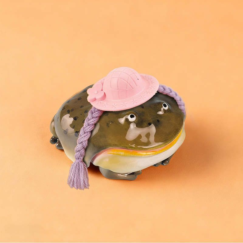 Creative Ugly Frog Earphone Case with Pink Hat and Small Braids, Frog Earphone Case for AirPods Pro, Protective Case, Gift Option Creative Ugly Frog Earphone Case with Pink Hat and Small Braids, Frog Earphone Case for AirPods Pro, Protective Case, Gift Option