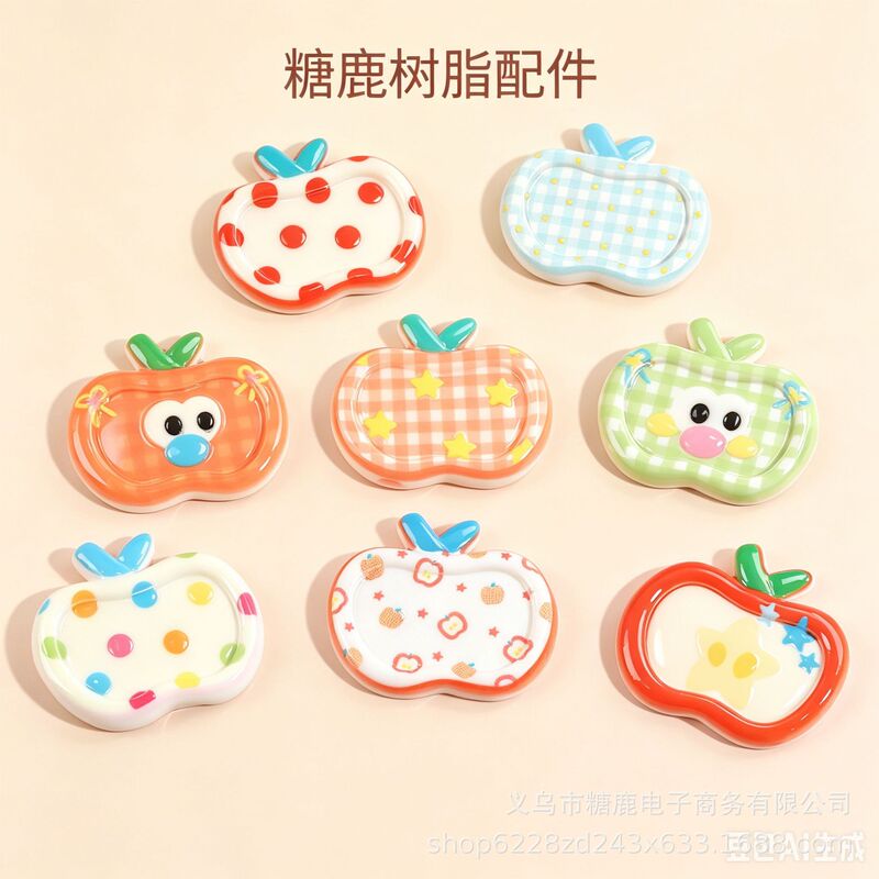 Cartoon Cream Polka Dot Plaid Apple Resin Accessories DIY Cream Glue Clogs Hair Accessories Keychain Fridge Magnet Cartoon Cream Polka Dot Plaid Apple Resin Accessories DIY Cream Glue Clogs Hair Accessories Keychain Fridge Magnet