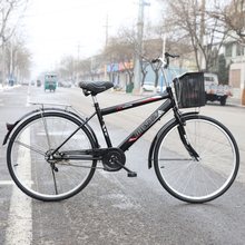 实心胎免充气复古26寸自行车男式成人单车城市通勤轻便自行车