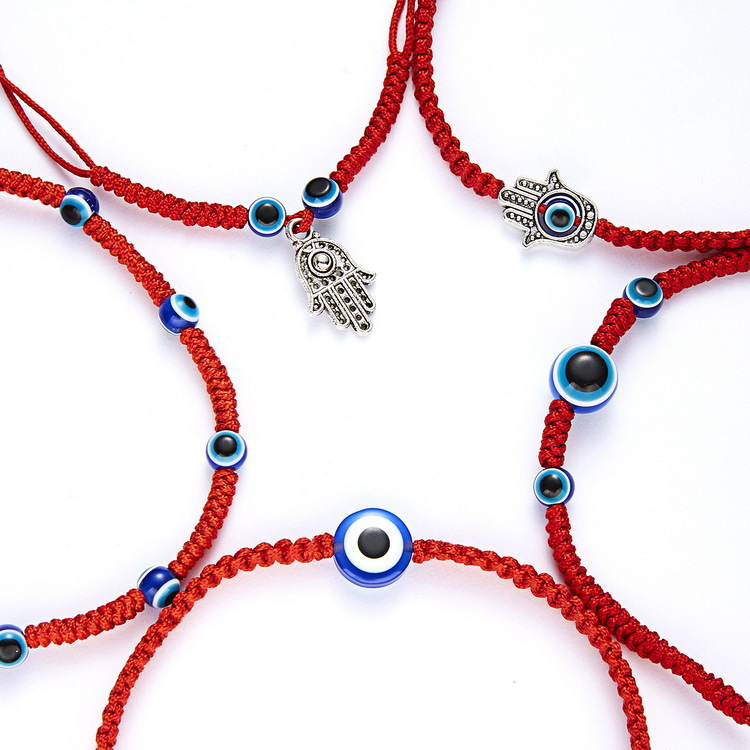 Heißer Verkauf Teufelsauge Hand Seil Schwarz Und Blau Augen Rot Seil Hand Gewebt Einstellbar Armband Schmuck_voghion.com