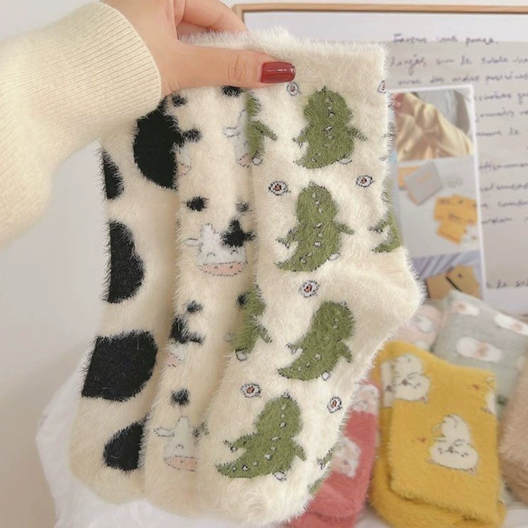 Velvet demi-season keep warm cartoon socks